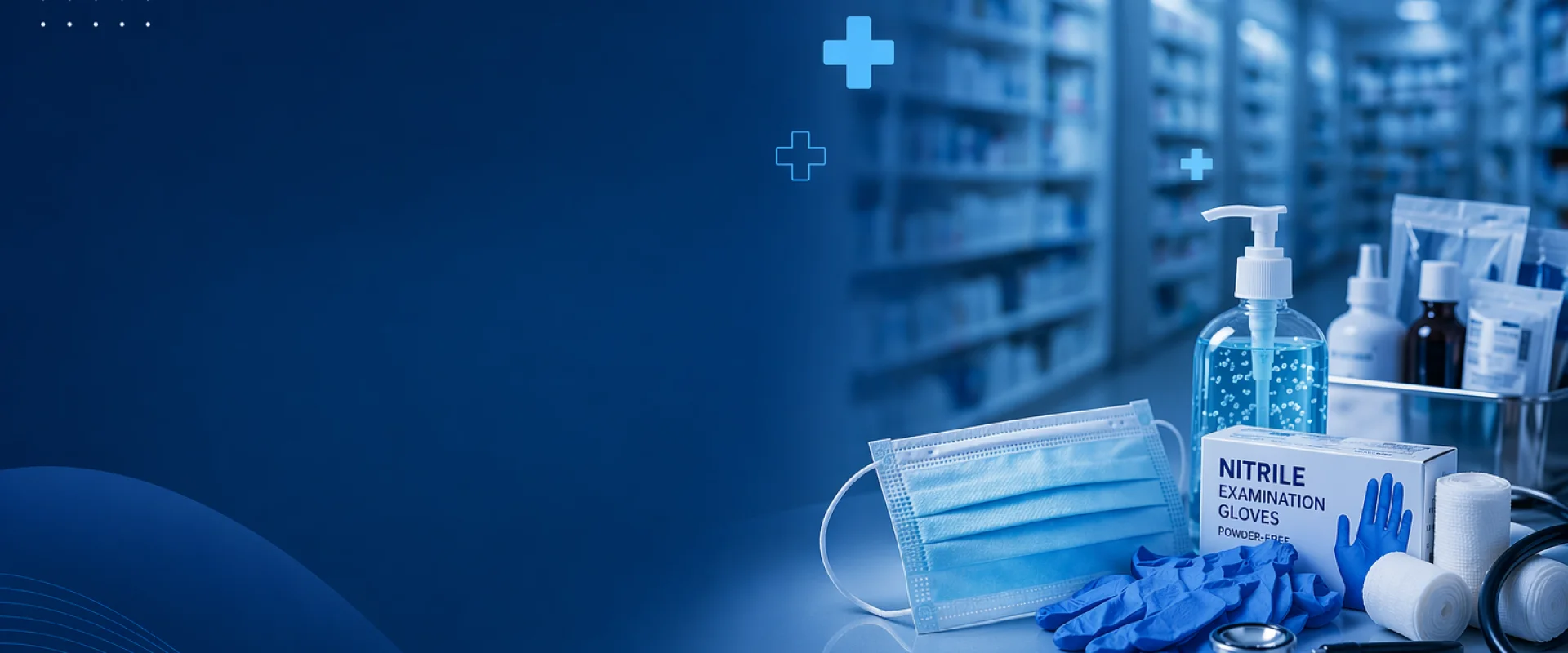 Homepage banner showing professional medical supplies for UK healthcare teams