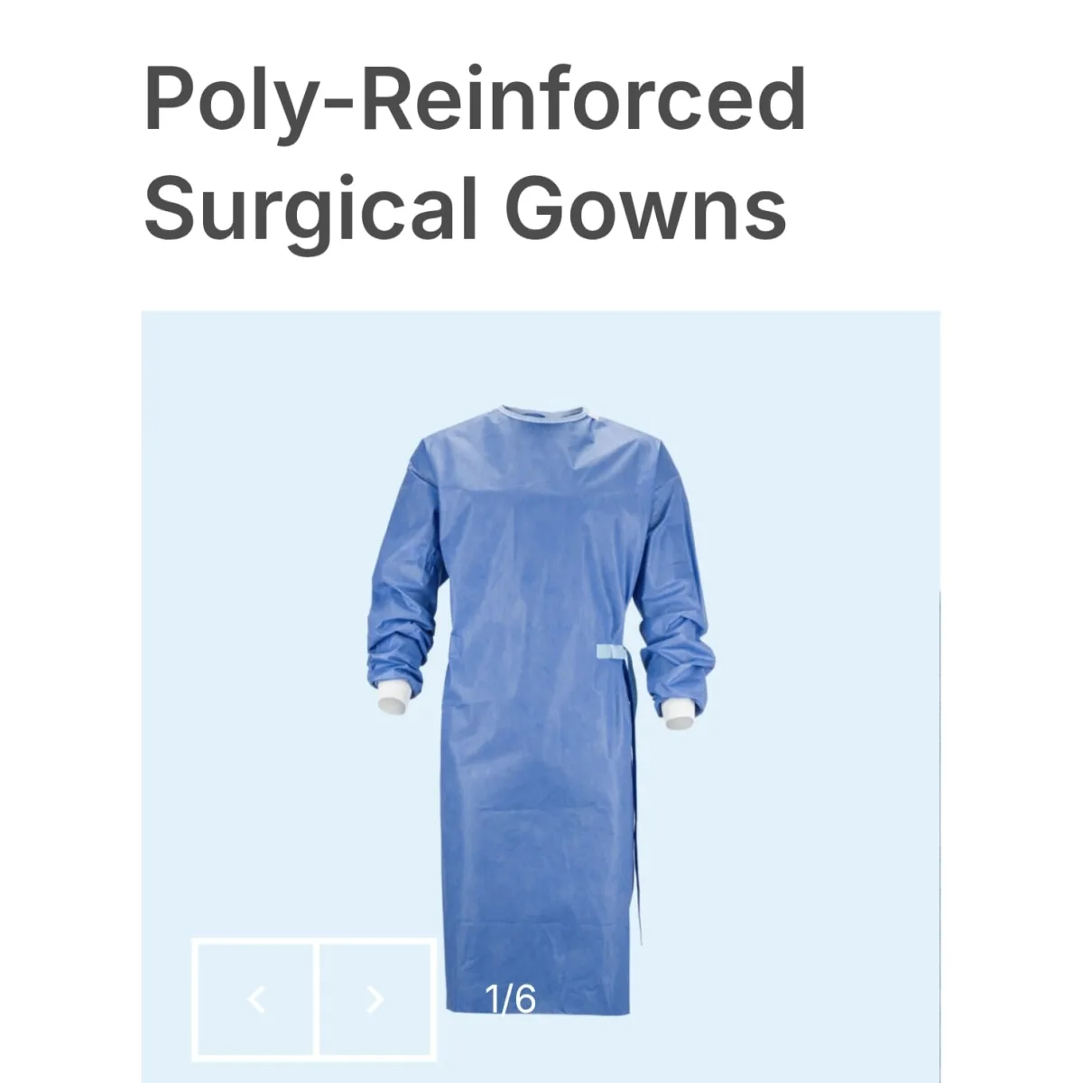 Poly-Reinforced Surgical Gown medical supply product image for UK healthcare use