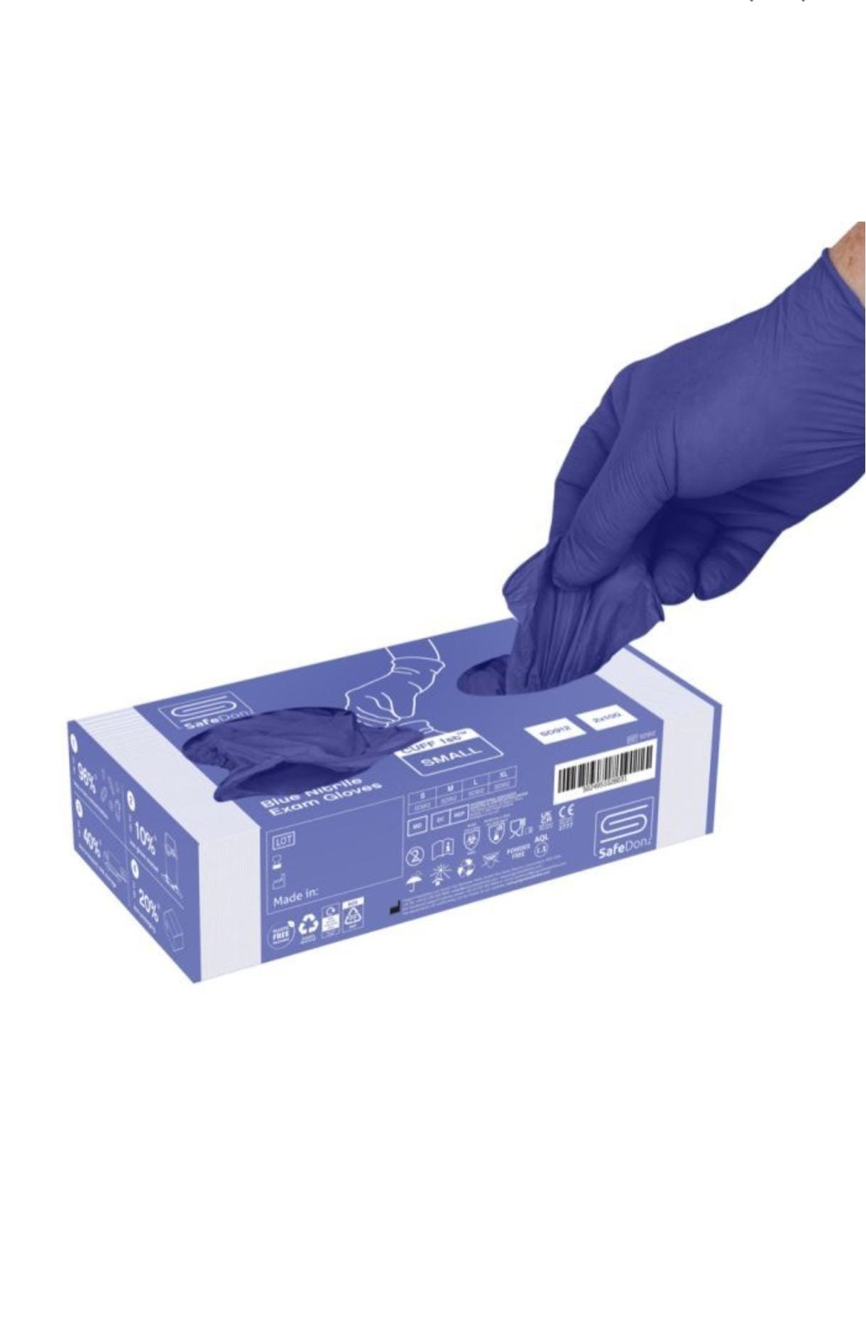 Nitrile Blue Disposable Gloves Box 100 medical supply product image for UK healthcare use